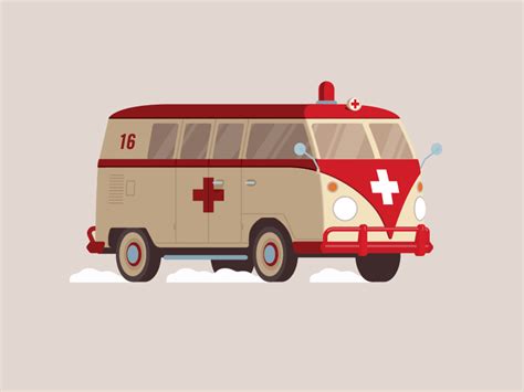 Vintage VW Ambulance Van by Dzmitry Tsydzik on Dribbble