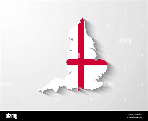 England country map with flag and shadow effect Stock Vector Image ...