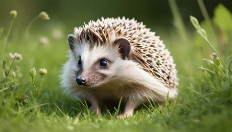 Premium Photo | Hedgehog in natural garden habitat with green grass