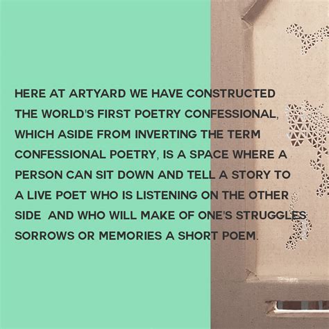 Announcing the Poetry Confessional - ArtYard