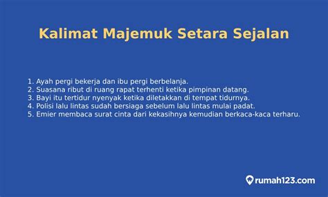 45 Contoh Kalimat Majemuk Setara Lengkap Berdasarkan Jenisnya