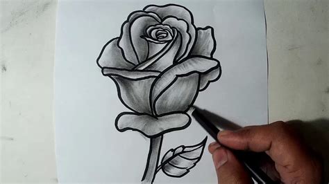 How To Draw A Rose With Pencil Simple