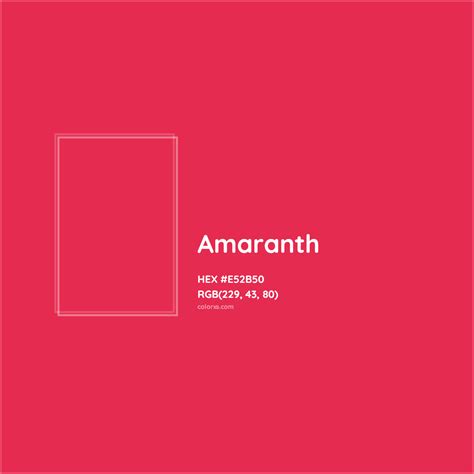 Amaranth Complementary or Opposite Color Name and Code (#E52B50 ...