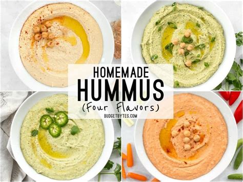 The Best Homemade Hummus Recipe - Plus Four Flavors! - Budget Bytes