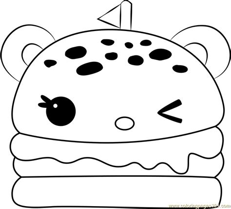 Melty Burger Coloring Page for Kids - Free Num Noms Printable Coloring ...