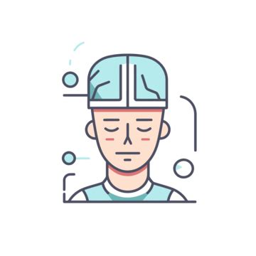 Man Head Wear Illustration Style Design Vector, Neurosurgeon, Lineal ...