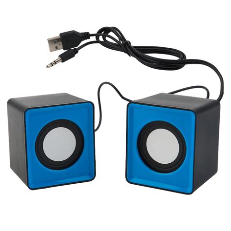 2Pcs USB Mini Square Speaker Mobile Phone Audio Compact Computer Small ...