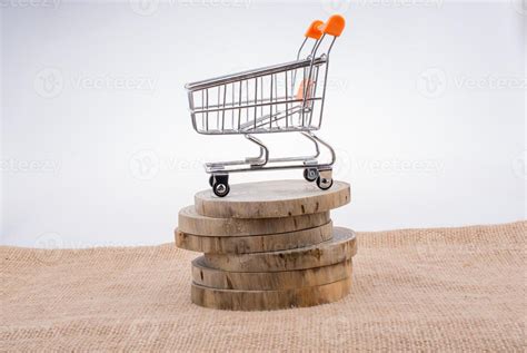 Shopping cart on canvas background 14518561 Stock Photo at Vecteezy