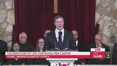 Rosalynn Carter's grandson shares inspiring stories at funeral | 13wmaz.com