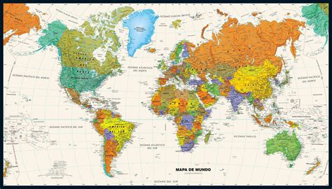 Buy Contemporary World Wall in Spanish - 50" x 28.5" Paper Online at ...