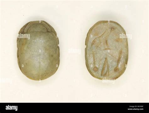 Scarab: Hieroglyphs (mwt-sign, nfr-signs, di-sign) - Third Intermediate Period–Late Period ...