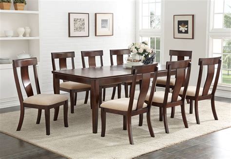 Rowena 9 Piece Formal Dining Room Set, Cherry Wood, Rectangular, Contemporary (Table With 18 ...