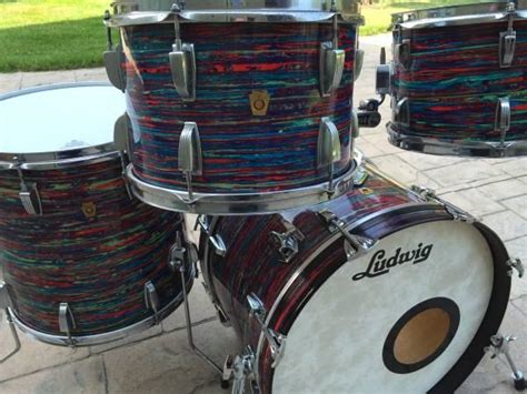 Vintage Ludwig Drum Kit - Psychedelic Red - for Sale in Elkhorn ...