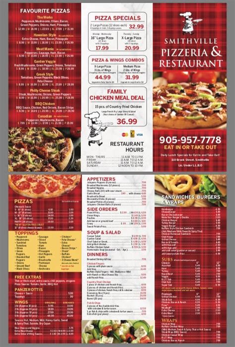 Menu at Smithville Pizzeria, Smithville