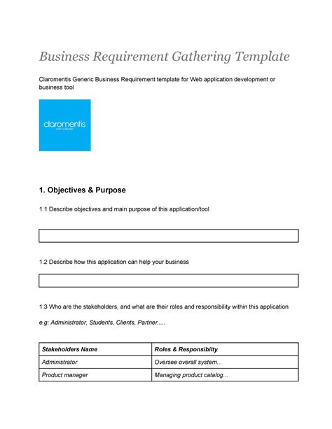 40+ Simple Business Requirements Document Templates ᐅ TemplateLab