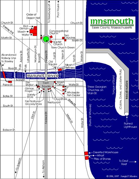 Map of Innsmouth and Environs | Innsmouth, Cthulhu mythos, Cosmic horror