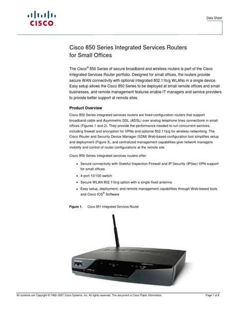 Cisco 800 Series | PDF | Router (Computing) | Wireless Lan