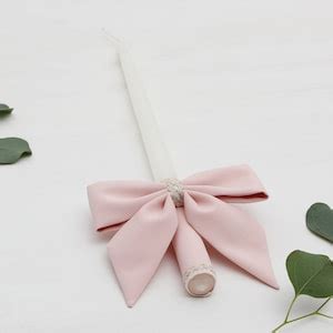 Candle Decoration Baptism Candle Deco Communion Decoration Pink Color, Christening Confirmation ...