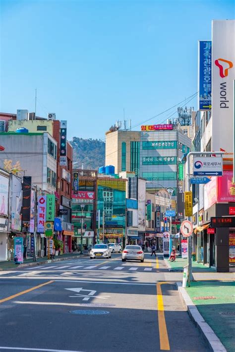 MOKPO, KOREA, NOVEMBER 6, 2019: View of a Central Street in Mokpo, Republic of Korea Editorial ...