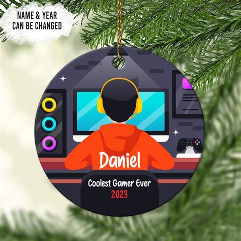 Personalized Coolest Gamer Ever Ornament, Gaming Hand Play Christmas Ornaments, Gamer Christmas ...