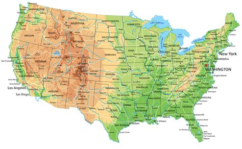 High Detailed United States of America Road Map