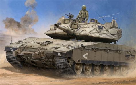 Download wallpaper Israel, main battle tank, Vincent Wai, Merkava, IDF ...