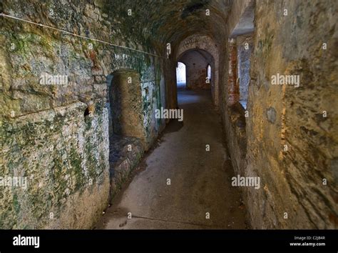 A passageway inside Upnor Castle Stock Photo - Alamy