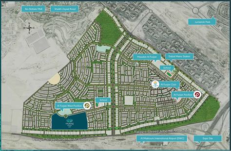 Murooj Al Furjan West Townhouses by Nakheel - Location Map