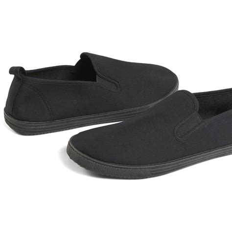 Brilliant Basics Men's Slip On Canvas Shoes - Black | BIG W