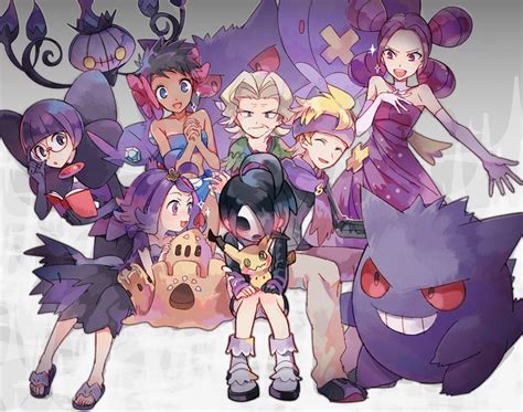 gengar, mimikyu, allister, acerola, chandelure, and 8 more (pokemon and 7 more) drawn by huan_li ...