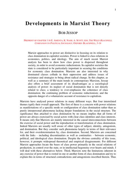 (PDF) Developments in Marxist theory