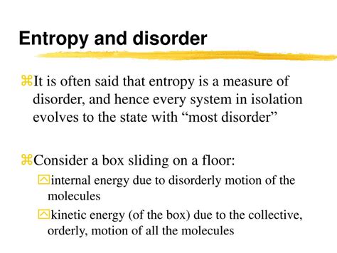 PPT - Entropy, probability and disorder PowerPoint Presentation, free ...