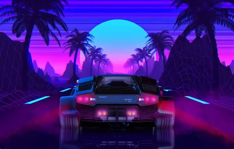 Retro Neon Wallpaper Car