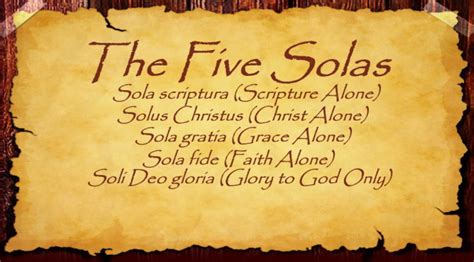 Five Solas: An Examination | ADULT CATECHESIS & CHRISTIAN RELIGIOUS ...