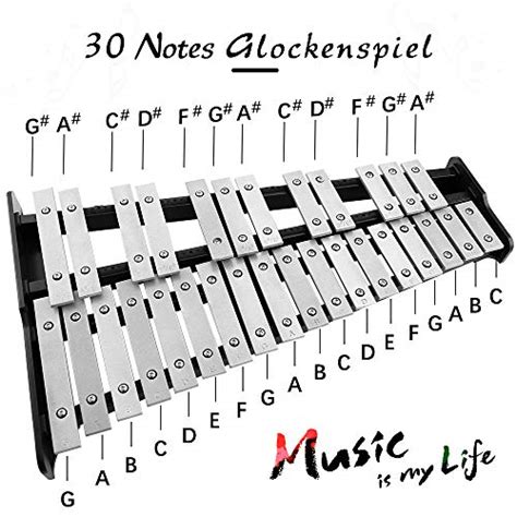 Percussion Glockenspiel Bell Kit，30 Notes Fodable Educational ...