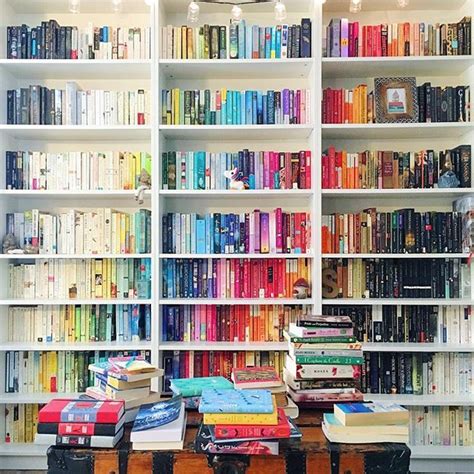 Pin for Later: Rainbow Bookshelves Are the Easiest Way to Beautify Your Library | Home library ...