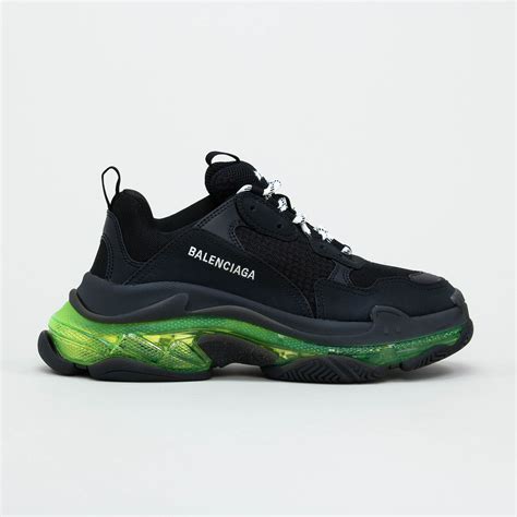 Balenciaga Triple S Sneaker Black Green Clear Sole – Crepslocker