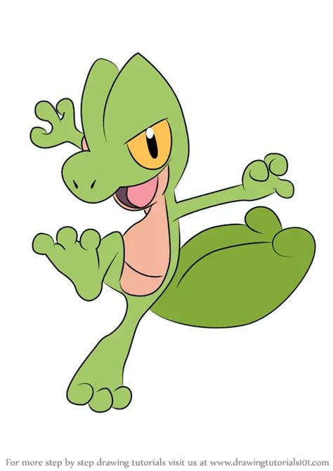 How to Draw Treecko from Pokemon (Pokemon) Step by Step | DrawingTutorials101.com