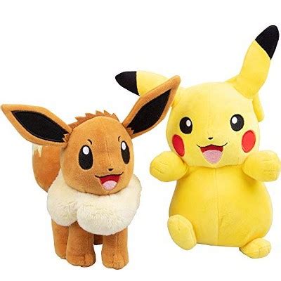 Pokémon Eevee And Pikachu 2 Pack Plush Stuffed Animals 8 Inch : Target