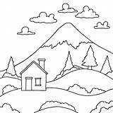 Design Nature Landscape coloring page outline Art 22386562 Vector  sketch template