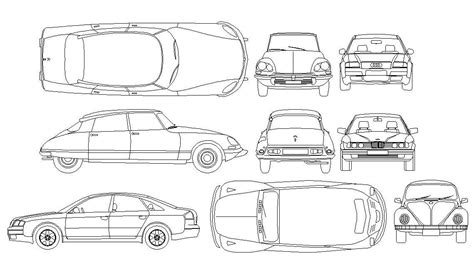 AutoCAD Drawing Of Car CAD Blocks - Cadbull