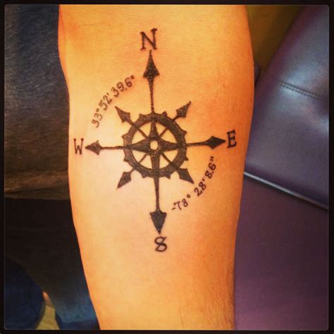 Pin by Rene Fisler on Ink | Compass tattoo, Coordinates tattoo, New tattoos