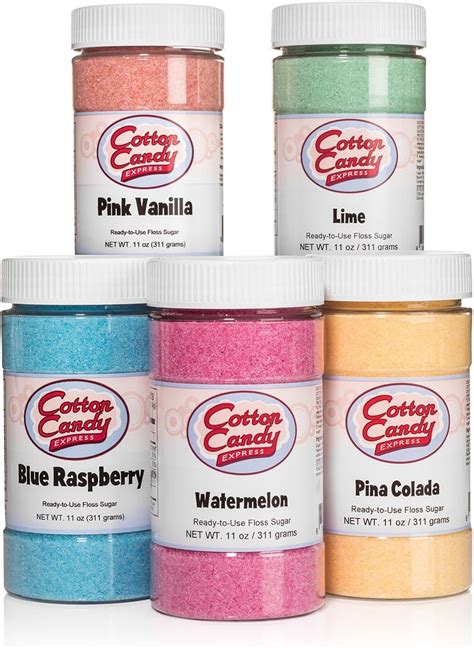 Amazon.com: Cotton Candy Express 5 Flavor Cotton Candy Sugar Pack with ...