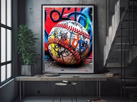 Baseball Graffiti Wall Art, Digital Print, Colorful Sports Wall Decor ...