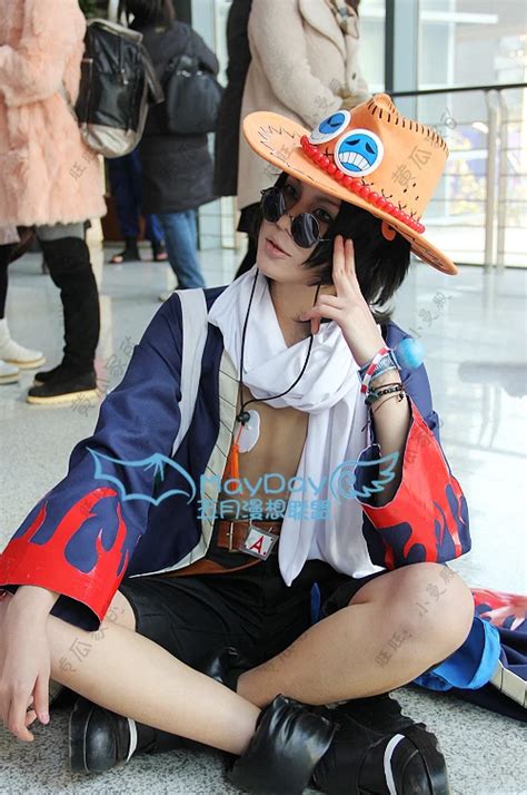 One piece Portgas D Ace Cosplay Costume coat+pant+hat+scarf+leg bag ...