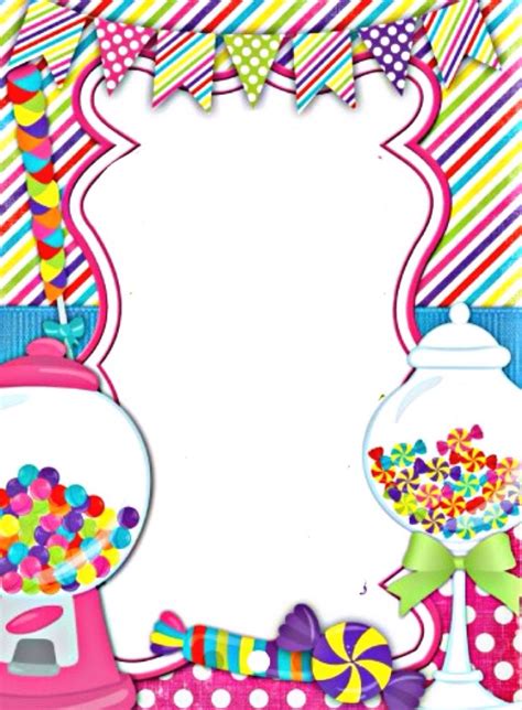 Sweet Shop Border | Candyland invitations, Candyland birthday, Candy land birthday party