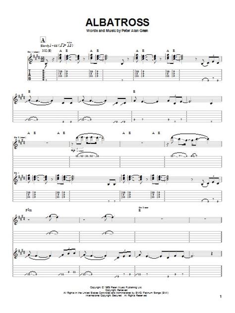 Peter Alan Green Albatross Sheet Music Notes, Chords | Sheet music notes, Sheet music, Music notes