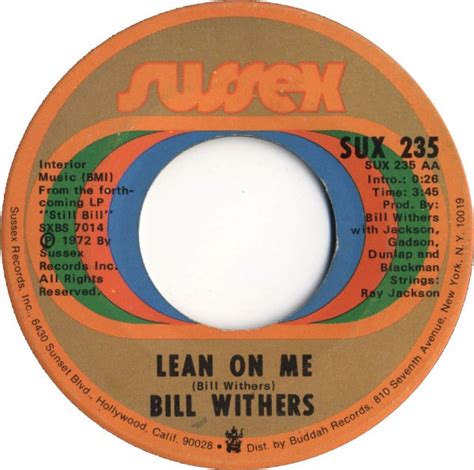 Bill Withers - Lean On Me (Vinyl, 7", 45 RPM, Single, Mono) | Discogs