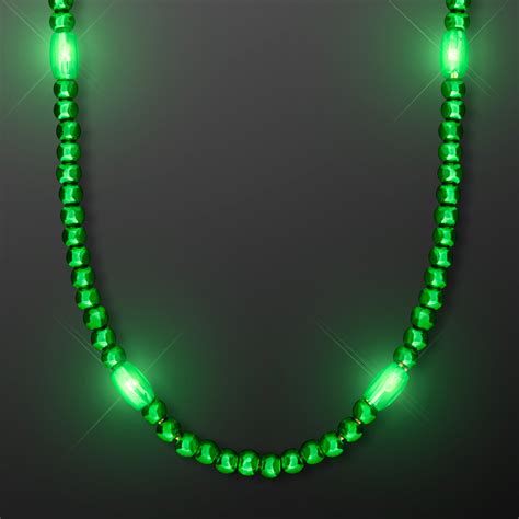 LED Light Up Mardi Gras Bead Necklace | FlashingBlinkyLights