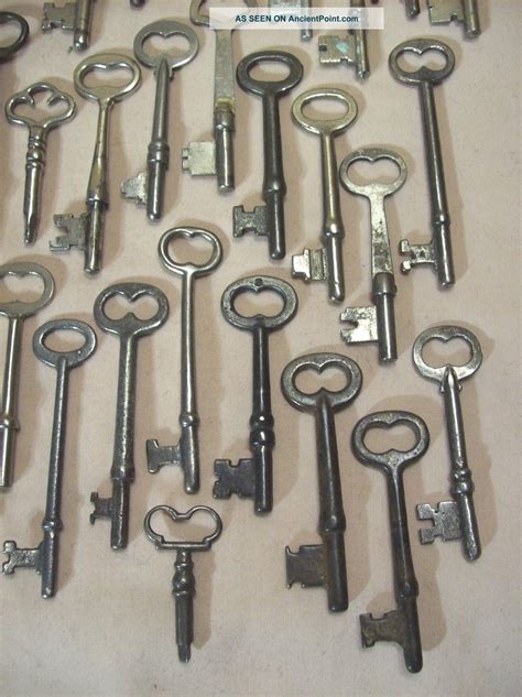 Antique 64 Steel Skeleton Keys For Doors, Locks, Cabinets And Chests